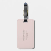 Ivory Waterverf Florals op Blush Bagagelabel (Achterkant verticaal)