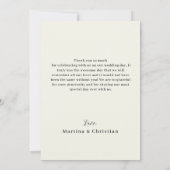 Ivory Wedding Bedankt Foto Briefkaart (Achterkant)