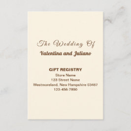 Ivory Wedding Gift Registry Portrait Informatiekaartje