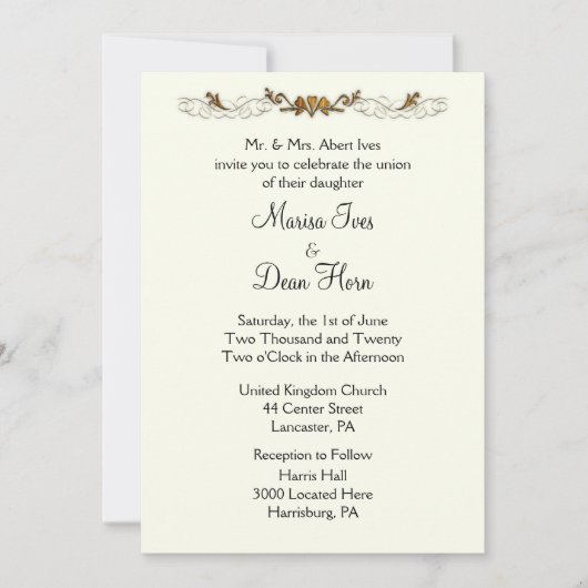 Ivory Wedding Invitations (Devant)