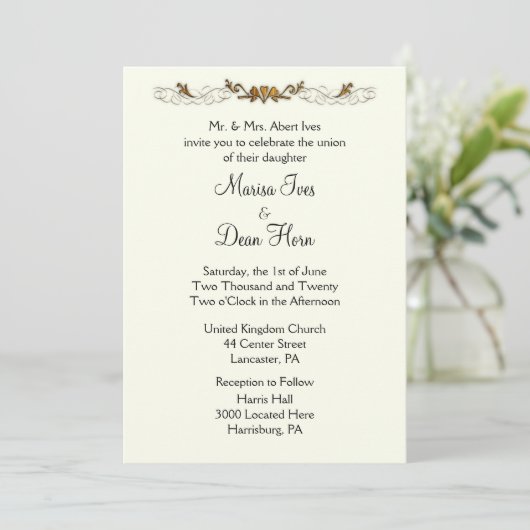 Ivory Wedding Invitations (Debout devant)