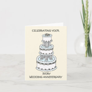 Ivory Wedding Jubileum 14 jaar Kaart