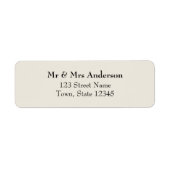Ivory Wedding Return Address Etiket (Voorkant)