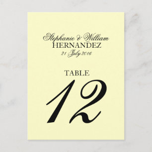 Ivory Wedding Table Number Briefkaart