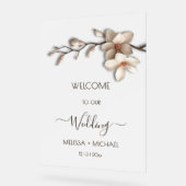 Ivory White 3D  Magnolia Flowers Wedding Welcome (Angle)