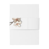 Ivory White 3D Magnolia Wedding Uitnodigingen Wikkel (Achterkant Voorbeeld)