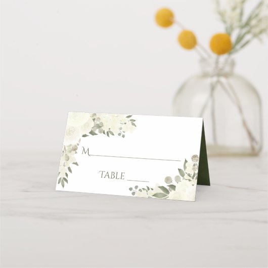 Ivory White Boho Floral Elegant Wedding Write-In (Voorkant)