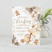 Ivory White Cocktails and Cookies Party Invitation (Debout devant)