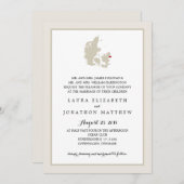 Ivory & White Denemarken Kaart | Bruiloft (Voorkant / Achterkant)