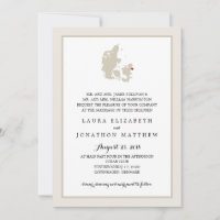 Ivory & White Denemarken Kaart | Bruiloft