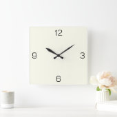 Ivory White FFFFF0 - Optie om naam toe te voegen Vierkante Klok (Huis)
