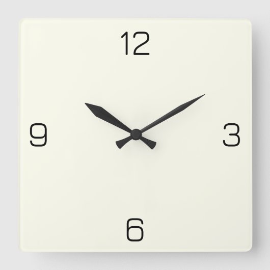 Ivory White FFFFF0 - Optie om naam toe te voegen Vierkante Klok (Voorkant)