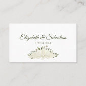 Ivory White Floral Elegant Wedding Escort Kaart Plaatskaartje (Achterkant)