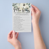Ivory White Floral Game die Bride Best Flyer kent (Hand)