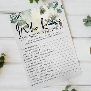 Ivory White Floral Game die Bride Best Flyer kent