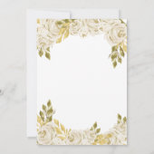 Ivory White Floral Princess Gold Arch Quinceanera Aankondiging (Achterkant)