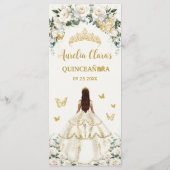 Ivory White Floral Quinceañera Brown Princess Menu (Dos)