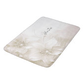Ivory White Flowers Bath Mat (Gekanteld)