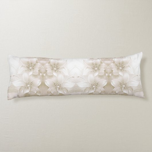 Ivory White Flowers Body Pillow Lichaamskussen (Achterkant)