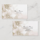 Ivory White Flowers Business Card Visitekaartje (Voorkant / Achterkant)