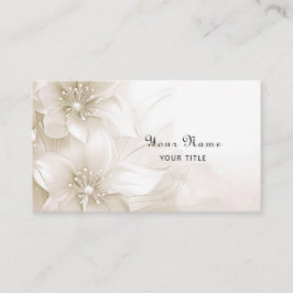 Ivory White Flowers Business Card Visitekaartje
