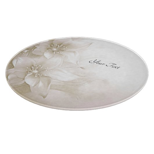 Ivory White Flowers Cutting Board Snijplank (Hoek)