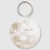 Ivory White Flowers Keychain (Achterkant)