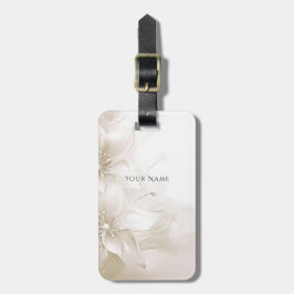 Ivory White Flowers Luggage Tag Bagagelabel
