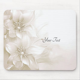 Ivory White Flowers Mousepad Muismat