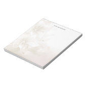 Ivory White Flowers Notepad Notitieblok (Gedraaid)