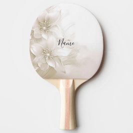 Ivory White Flowers Ping Pong Paddle Tafeltennisbatje