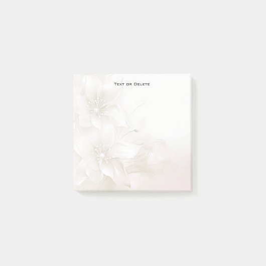 Ivory White Flowers Post it Notes (Voorkant)
