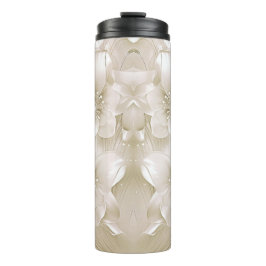 Ivory White Flowers Thermal Tumbler Thermosbeker
