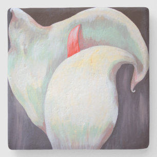 Ivory White Orchid met Lila Lemon Hues Stenen Onderzetter