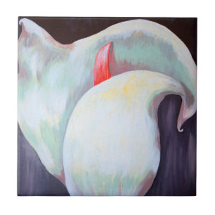 Ivory White Orchid met Lila Lemon Hues Tegeltje