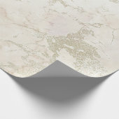 Ivory White Pink Grey Silver Marble Stone Brushes Cadeaupapier (Hoek)