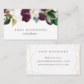 Ivory White Plum Paars Floral Visitekaartje (Voorkant / Achterkant)