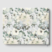 Ivory White Roses Floral Mariage Livre d'invité (Verso)