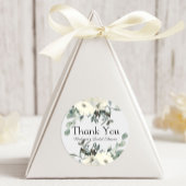 Ivory White Roses Floral Wedding Ronde Sticker