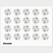 Ivory White Roses Floral Wedding Ronde Sticker (Vel)
