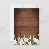Ivory White Roses Rustic Wood Lantern RSVP Kaartje (Achterkant)