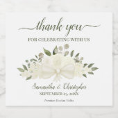 Ivory White Waterverf Bouquet Weddenschap Likeurfles Etiket (Enkel label)