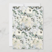 Ivory White Waterverf Floral Save the Date (Achterkant)