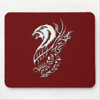 Ivory Wolf Burgundy Mousepad Muismat