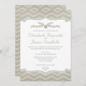 Ivory Zigzag Invitations De Mariage (Devant / Derrière)