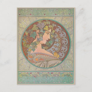 Ivy - Alphonse Mucha Briefkaart