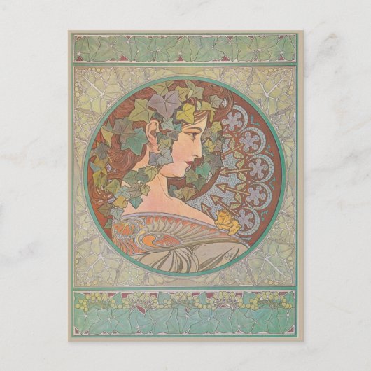 Ivy - Alphonse Mucha Briefkaart (Voorkant)