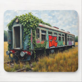 Ivy and Graffiti  Covered Abandoned Train  Muismat (Voorkant)