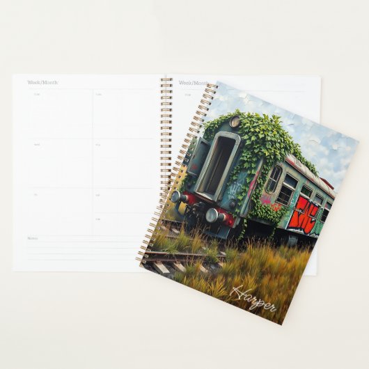 Ivy and Graffiti Covered Abandoned Train Planner (Display)