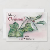 Ivy and Holly Holiday Party Kaart (Achterkant)